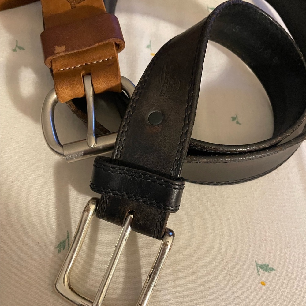 Men's Leather Belt Set - Black and Brown red wing - Picture 2 of 4